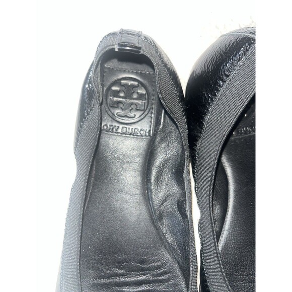 Tory Burch Caroline Black Patent Leather Ballet Shoes Loafers Size 5 Women - Picture 3 of 9